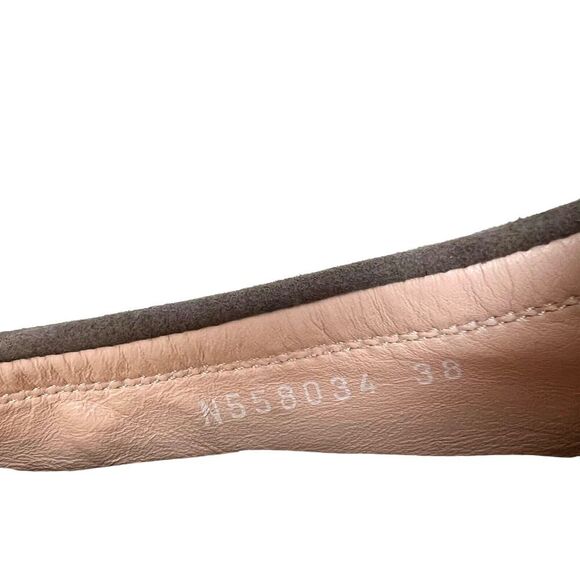 AGL Womens Icon Ballet Flats Suede Lace Cap Toe Buckle Detail Taupe Sz EUR 38 - Picture 4 of 8